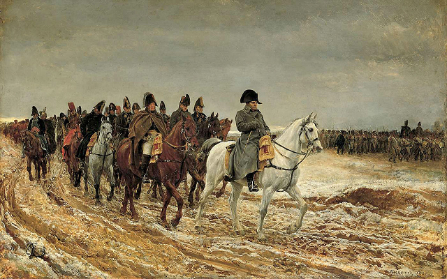 Retraite aprs la bataille de Laon - 1814 - Peinture de Meissonier